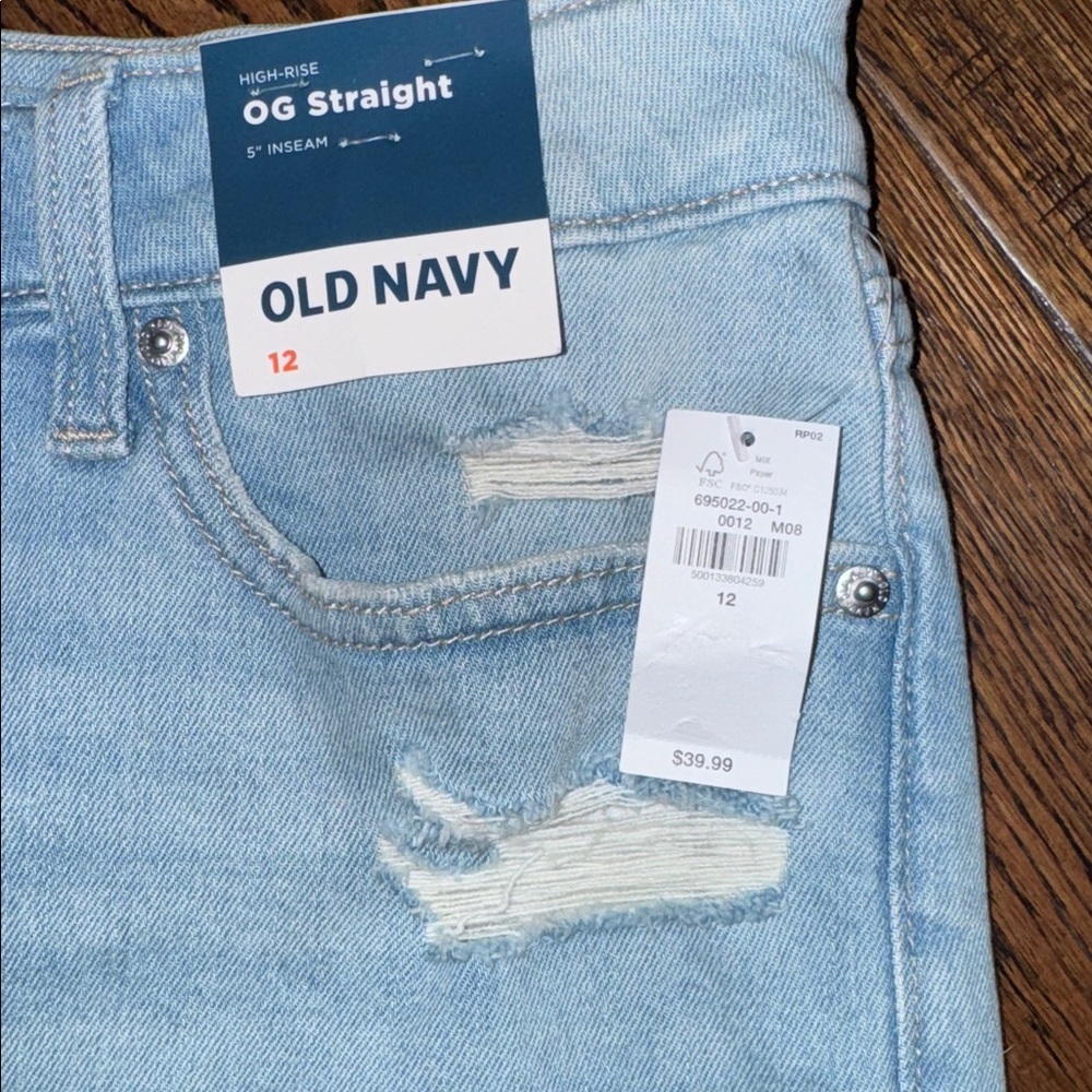 NWT OLD NAVY High Rise OG Straight Secret Smooth Pockets Size 12 - Picture 2 of 5